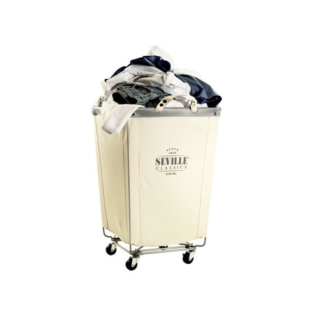 Commercial Heavy-Duty Canvas Laundry Hamper with Wheels by Seville ...