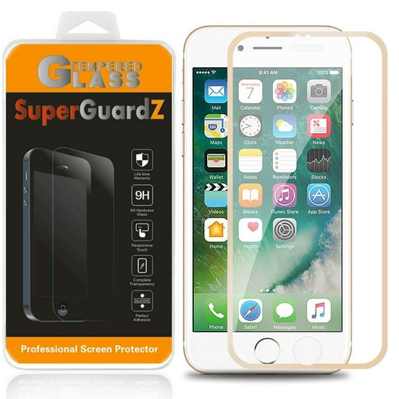 [2-Pack] For iPhone 7 Plus 5.5" - SuperGuardZ [FULL COVER] Tempered Glass Screen Protector, Edge-To-Edge Protect, Anti-Scratch [Gold]