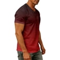 thumbnail image 6 of Men's Gradient V-Neck T-Shirt With Short Sleeve And Chest Pocket Featuring Tie Dye Casual Tee For Summer Spring Streetwear Outfits Gym Workout Gray L, 6 of 9