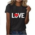 thumbnail image 5 of Vmvidoty Womens Love Shirt Causl Loose Short Sleeve Letter Heart Graphic Tee Summer Tops Black XXL, 5 of 5