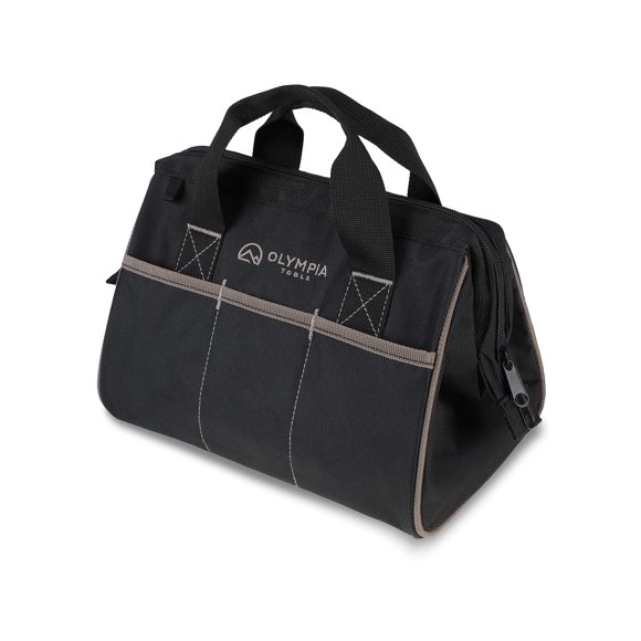 Bolsa para herramientas Olympia de 12 pulgadas, resistente, con 3 bolsillos, 600D