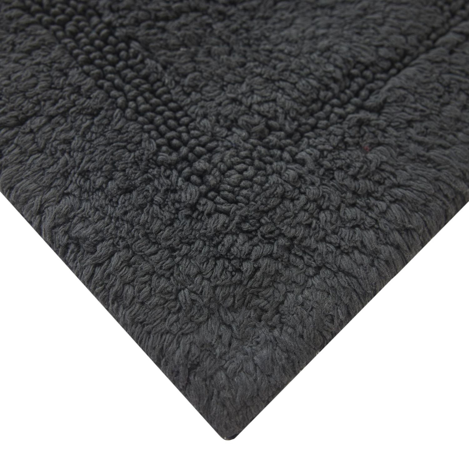 Better Homes & Gardens Cotton Reversible Bath Rug, Grey Shadow, 17" x 24", 100% Cotton, 17"x24"