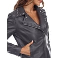 thumbnail image 6 of White Mark Women's PU Faux Leather Studded Jacket, 6 of 6