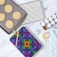 thumbnail image 5 of Yayeee Pot Holders Kitchen Heat Resistant with Pockets 7"x9.8" Cotton Oven Cooking Hot Pads, Purple Stained Glass Pattern, 5 of 7