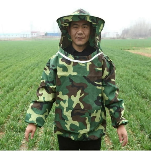 Beekeeping Suit Bee Clothes of with Hat Anti-Bee Suit Anti-Bee Bite Equipment Farming Clothing Coverall,Camouflage Color