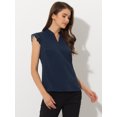 thumbnail image 4 of Blusa Básica Sin Mangas Con Cuello En V Para Oficina De Trabajo Para Mujer Azul Marino M, 4 of 5