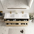 thumbnail image 2 of 72" Natural Oak Double Sink Bathroom Vanity with Ample Storage and U - Shape Drain, 2 of 6