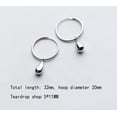 thumbnail image 2 of K-KED Pair of Huggie Earrings 925 Sterling Silver Teardrop Huggie Hoop Earrings, 2 of 7