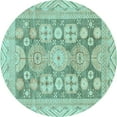 thumbnail image 1 of Ahgly Company Indoor Round Oriental Light Blue Traditional Area Rugs, 5' Round, 1 of 4