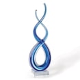 thumbnail image 3 of 20" Blue Art Glass Centerpiece, 3 of 3
