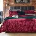 thumbnail image 2 of Kanak Bedding 7 Piece All Season - Satin Comforter Set (Comforter + Flat Sheet + Fitted Sheet 19'' + 4 Pillowcases) 600 GSM Comforter Sheet Set Wrinkle Fade Free for All Seasons(Queen Size, Burgundy), 2 of 3
