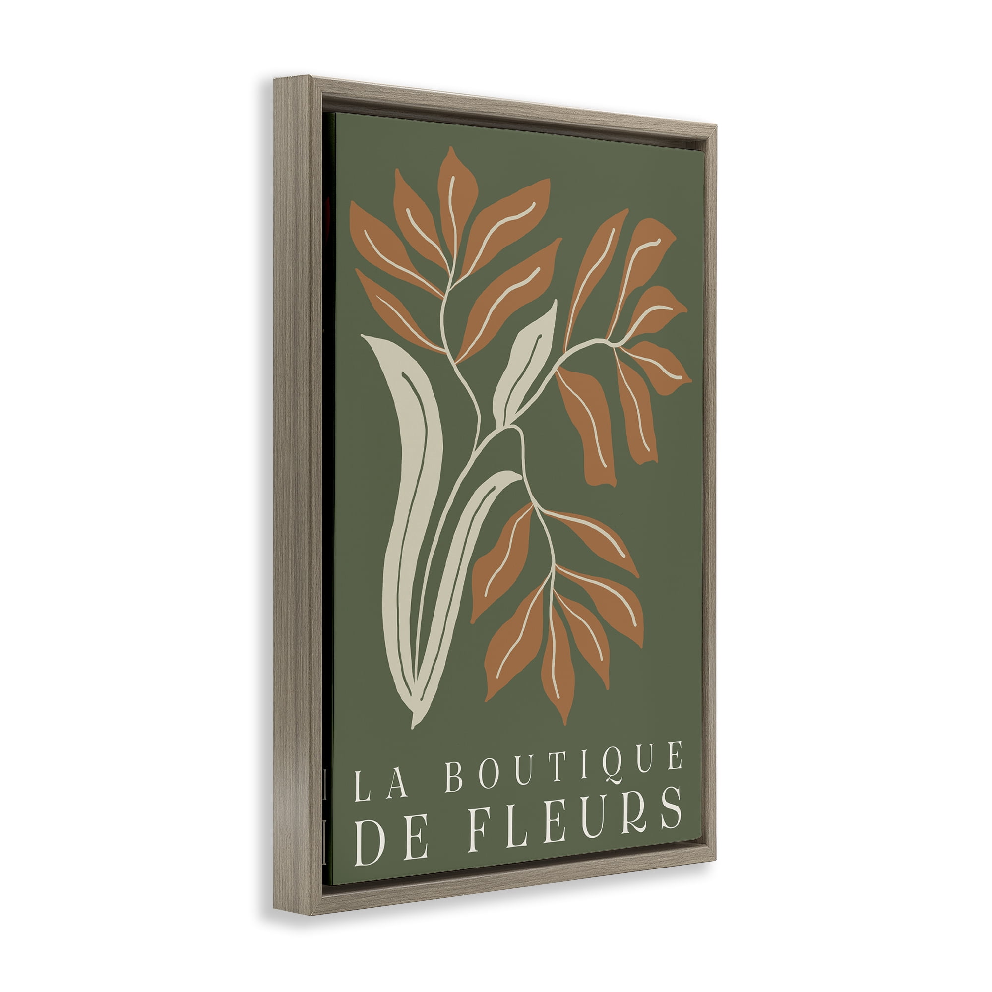 Stupell Industries Flower Shop Midcentury Minimal Brown Framed Floater Canvas Wall Art, design by Emily Navas