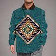 thumbnail image 4 of BiZtdJrK Mens Fleece Lined Jackets Vintage Aztec Cowboy Jacket Ethnic Print Long Sleeve Warm Coat Soft Comfy Jacket with Pockets Daily Sales Clearance Navy XXXL, 4 of 5