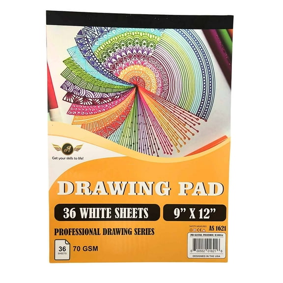 Drawing Pad 9 x 12 Inches | 36 White Sheets, Professional Drawing Series: 1CT