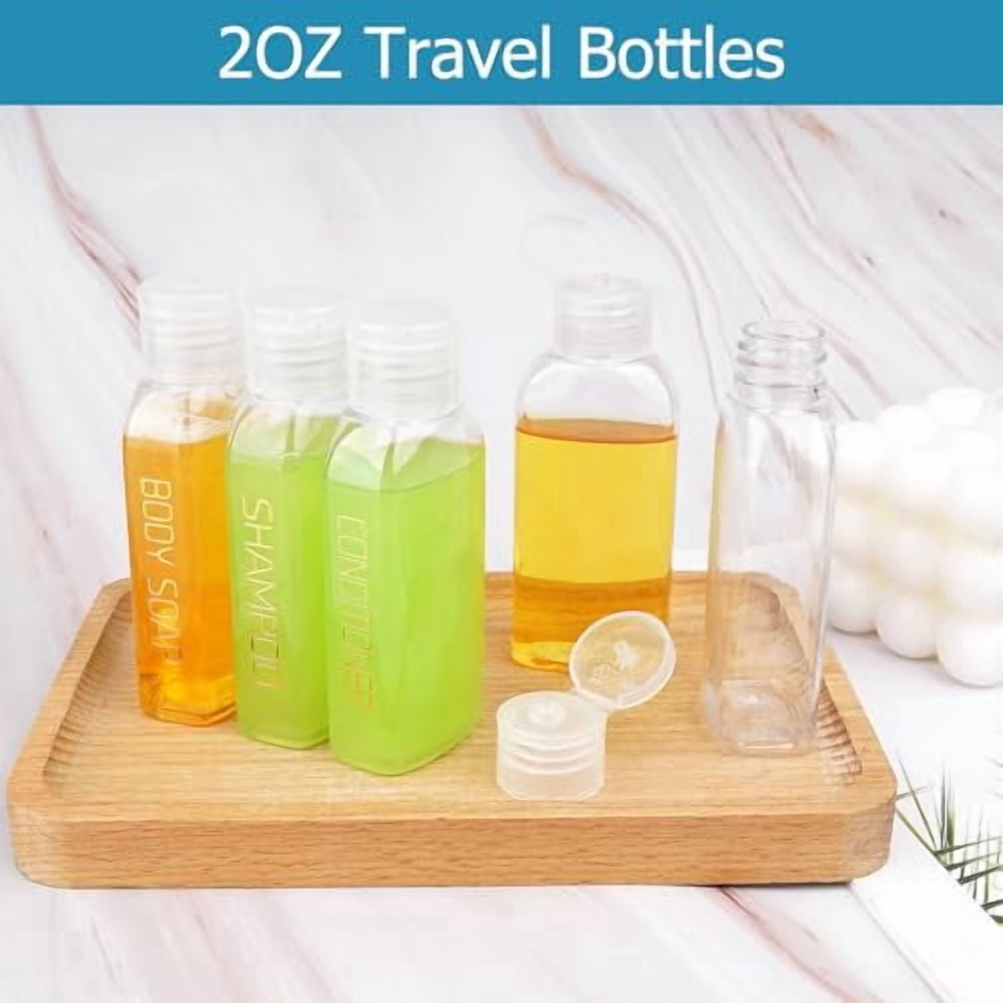 Travel Bottles for Toiletries Plastic Squeeze Bottles 5pcs 2 oz TSA Approved Travel Size Containers Refillable Cosmetic Containers Kit Leak proof Shampoo Conditioner Travel Essentials