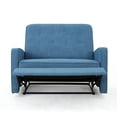 thumbnail image 4 of GDF Studio Swanton Contemporary Fabric Button Tufted Loveseat Recliner, Muted Blue, 4 of 15
