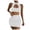 White, variant on Women Hollow Out Crop Top & Skirt Set - Sexy Bodycon Dress, Polyester Spandex, Club Party Outfit for Night Events