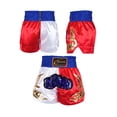 thumbnail image 6 of Nyeemya Kids Boys Boxing Shorts Youth Boxing Trunk Muay Thai Shorts Martial Arts Kickboxing Shorts Blue&White&Red XS/130, 6 of 6