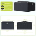 thumbnail image 4 of EastVita 12 x 10 ft Outdoor Metal Storage Shed with Windows and Lockable Doors Heavy-Duty Garden Tool Shed Dark Gray, 4 of 8