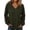Army Green, variant on Tqcoqu Women's Ribbed V‑Neck Sweatshirt, Loose Long Sleeve Knit‑Like Pullover Casual Loungewear Top