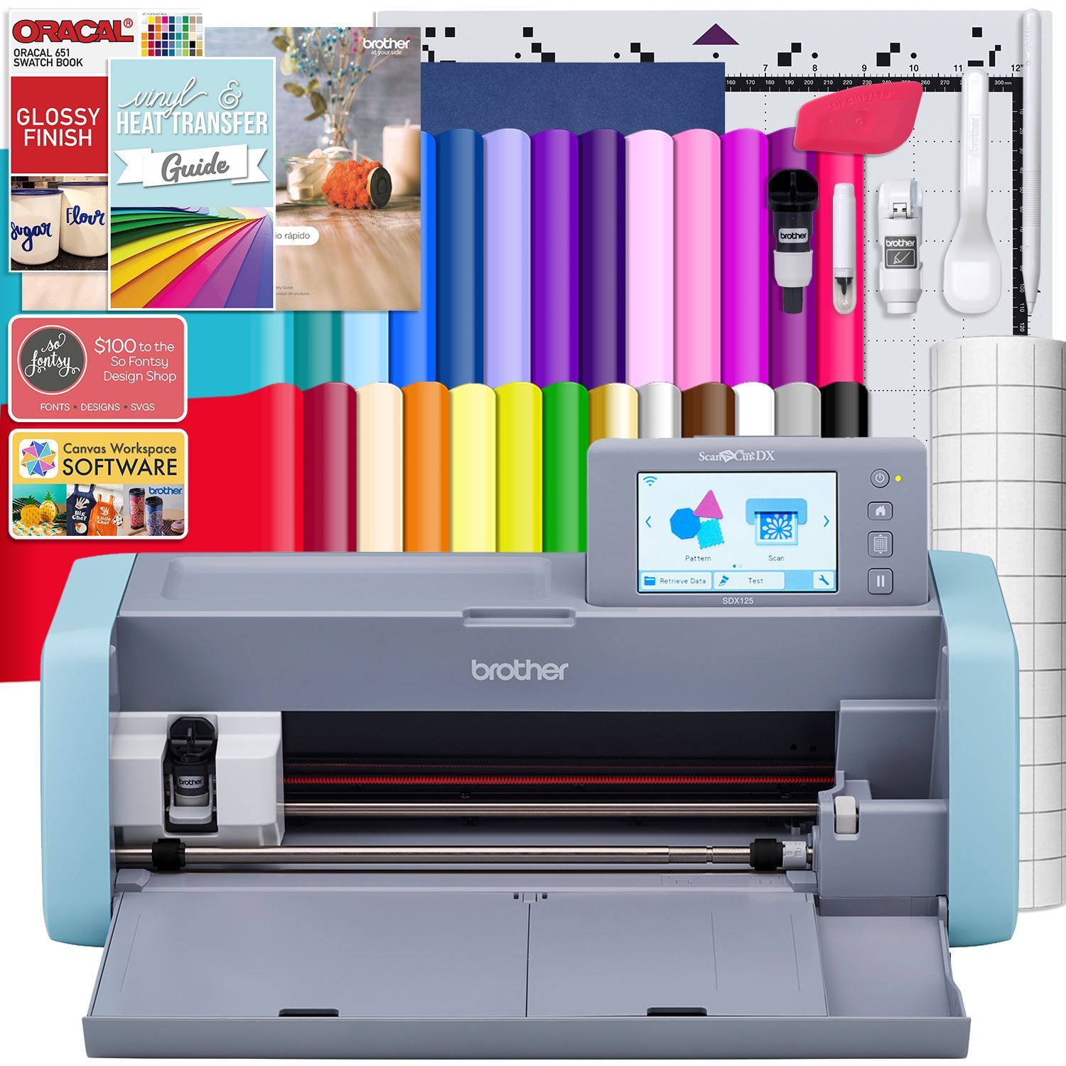 Brother ScanNCut SDX125e Wireless Machine w/ Oracal Vinyl