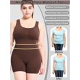 thumbnail image 4 of Spencer Shapewear Bodysuits for Women Tummy Control Butt Lifter Seamless Full Body Shaper Square Neck Jumpsuits Top, Brown, 4 of 11