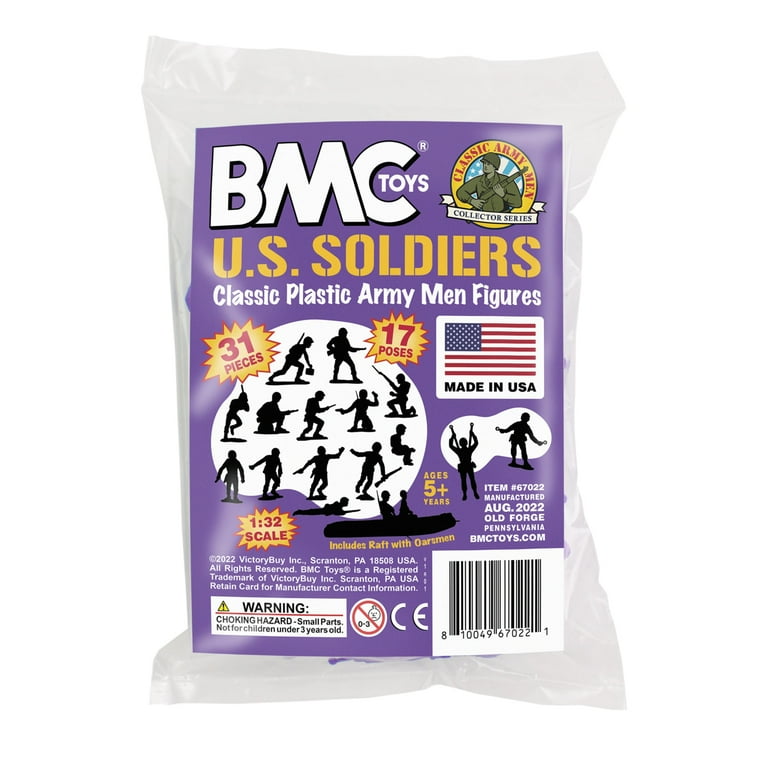 BMC Marx Plastic Army Men US Soldiers - Purple 31pc WW2 Figures