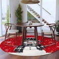 thumbnail image 3 of Round Rugs 7Ft, Red Snowman Christmas Round Area Rug Washable Indoor Throw Carpet, Xmas Snowflake Birds Large Non Slip Circle Rug for Dining Room Playroom Home Decor Aesthetic, 3 of 8
