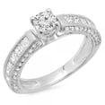 thumbnail image 1 of 1.75 Carat (ctw) 10K White Gold Round & Princess Cut Diamond Ladies Solitaire With Accents Bridal Engagement Ring 1 3/4, 1 of 1