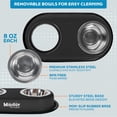 thumbnail image 3 of Double Dog Bowls Set with Elevated Base and 2 (8 oz) Stainless Steel Removable Dishes (Black Velvet) – Double Cat Food Water Bowl, Dog Puppy Food Bowl Set, Rust Resistant, 3 of 4