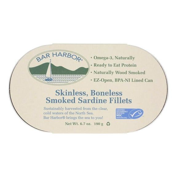 Bar Harbor - Smoked Sardine Fillets - Case of 12 - 6.7 oz.