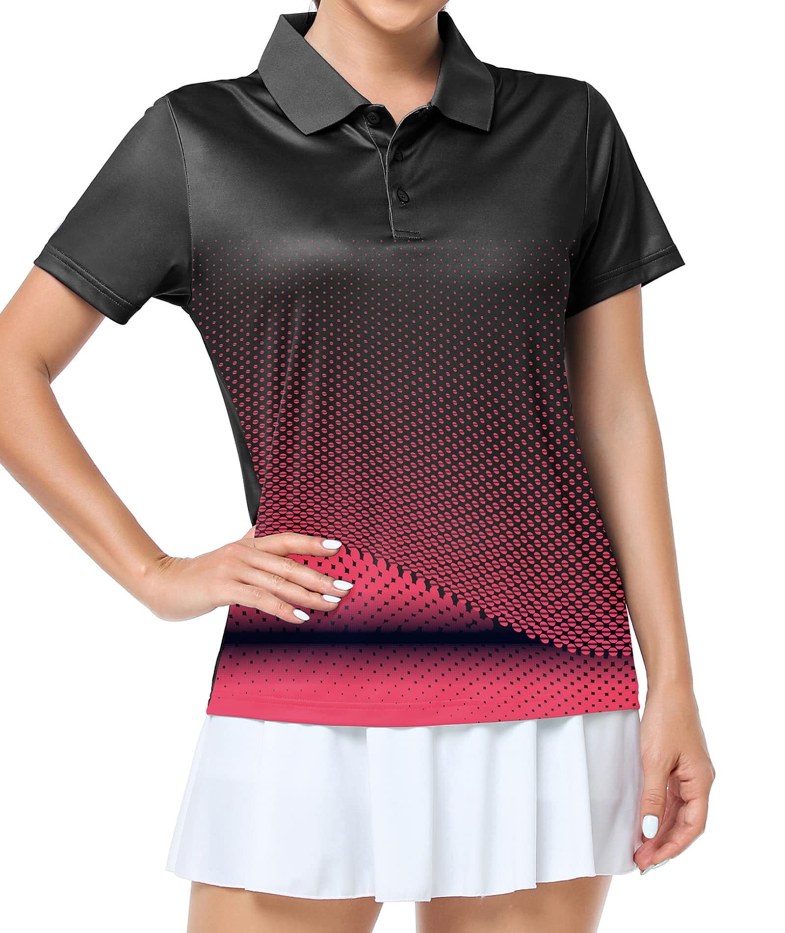 SCODI Women Polo Shirts Moisture Wicking Golf Shirts Slim Fit Golf