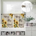 thumbnail image 5 of Kitchen Window Curtains Valance and Tier Set, Retro Watercolor Sunflower and Dragonfly Rod Pocket Tier Curtain Valance Set, Bless This Home Art Light Filtering Cafe Curtains for Bedroom Living Room, 5 of 9