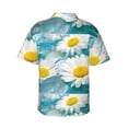 thumbnail image 3 of Balery Daisy Flowers Print Men's Hawaiian Shirts Short Sleeve Beach Shirt Relaxed Fit Vacation Button Down Shirts-Medium, 3 of 9