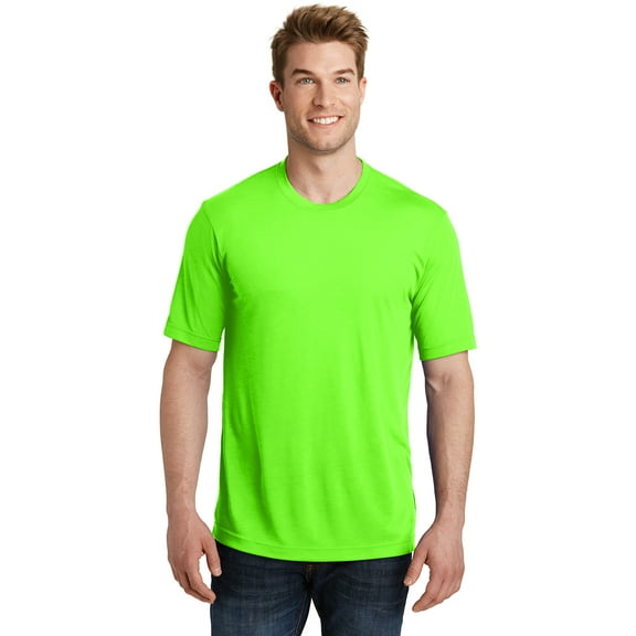 Sport Tek Adult Male Men Plain Short Sleeves T-Shirt Neon Green 2X-Large
