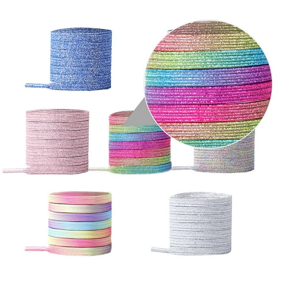 Niceauty 7 Pairs of Kids Shoe Laces with Elastic Band Pink Color for Casual Wear