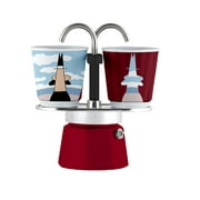 Bialetti Mini Express Magrite Coffee Maker with 2 Espresso Cups