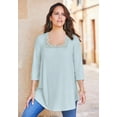 thumbnail image 5 of Roaman's Women's Plus Size Squareneck Pointelle Top, 5 of 5