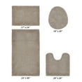 thumbnail image 2 of Better Trends 4 Piece Premium Bathroom Rug Set 100% Cotton Soft Tufted Bath Mat Water absorbent Reversible U shape Toilet Bath Rug for Bathroom, Shower and Bathtub Use, Beige - Edge Collection, 2 of 3