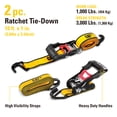thumbnail image 2 of Cat 2 Piece 1 Inch x 10 Feet Ratchet Tie Down Set with Soft Loops (1000/3000) - 980090N, 2 of 6