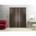 thumbnail image 3 of Sliding French Double Pocket Doors 64 x 80 inches | Planum 0310 Chocolate Ash with Frosted Glass | Kit Trims Rail Hardware | Solid Wood Interior Bedroom Sturdy Doors, 3 of 6
