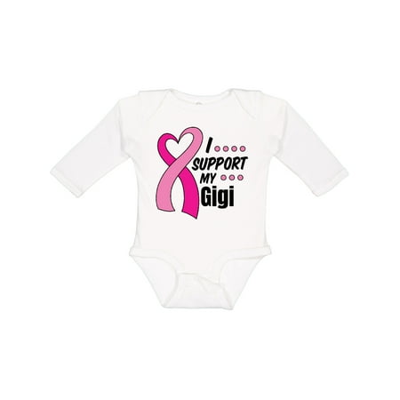 

Inktastic Breast Cancer Awareness I Support My Gigi with Pink Ribbon Boys or Girls Long Sleeve Baby Bodysuit