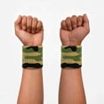 thumbnail image 2 of COUVER Camouflage Athletic Sweatband Wristbands Green Yellow 2 Pairs (4 Count), 2 of 6