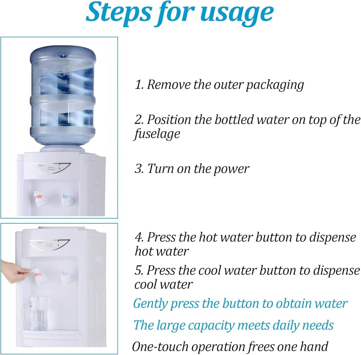 WSYW Plastic Child Safely Lock 5 gal Top Loading Water Cooler