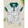 thumbnail image 4 of Argulvti Combinaison à Imprimé de Golf pour Bébés Garçons, Manches Courtes, Col Rabattu, Boutonnée, Barboteuse Décontractée, 4 of 9