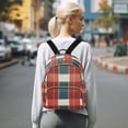 thumbnail image 7 of FORMRS Mini Backpack Purse for Women Quilted Travel Daypack Casual Shoulder Bag, Vibrant Red Tartan Pattern, 7 of 7