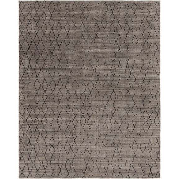 Hauteloom Pelay Living Room, Bedroom Area Rug - Geometric Diamond Abstract - Bohemian Transitional Modern - Gray, Charcoal, Taupe - 2' x 3'