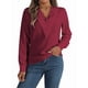 thumbnail image 2 of Blusa Plisada de Larga con Cuello en V para Mujer, Ideal para Oficina Rojo S, 2 of 8