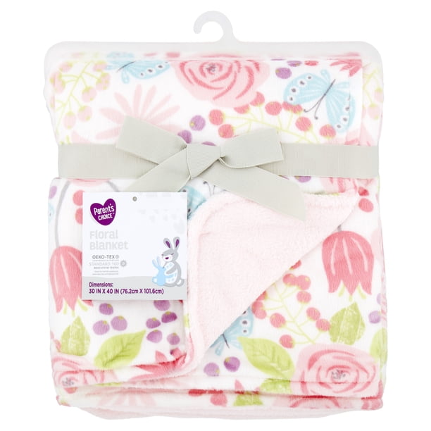 Parent S Choice Plush Floral Blanket Walmart Com Walmart Com