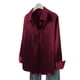 thumbnail image 5 of RKSTN Long Sleeve Shirts for Women Oversized Lapel Button Down Satin Silk Blouses Womens Casual Solid Plus Size Tunrndown Collar Loose Comfy Business Dressy Blouse Top Fall Spring Clothes, 5 of 7